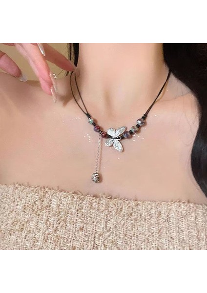 Yeni Perçin Metal Deri Yaka Crockpunk Aşk Kız Kültür Niş Kolye (Yurt Dışından)