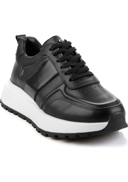 Siyah Hakiki Deri Erkek Sneaker E01401011343 fiyatları