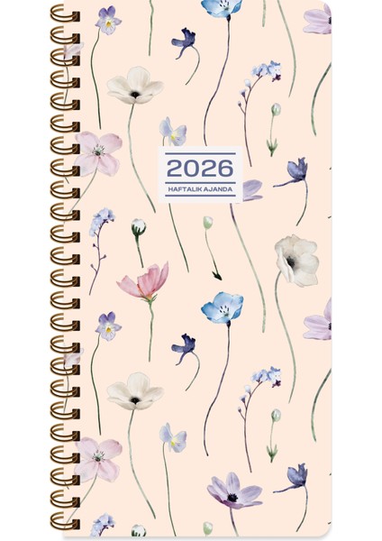 Keskin 2026-8*16 Haftalık Spiralli Cep Ajandası - Lavanta