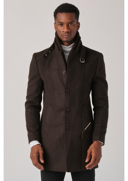 Erkek Kaşe Kaban – Çıkartılabilir Fermuarlı Ribanalı Yaka, Slim Fit Italyan Kesim, Şık ve Fonksiyonel Bej, Taba, Kahverengi, Gri, Siyah