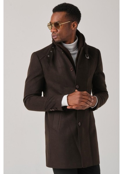 Erkek Kaşe Kaban – Çıkartılabilir Fermuarlı Ribanalı Yaka, Slim Fit Italyan Kesim, Şık ve Fonksiyonel Bej, Taba, Kahverengi, Gri, Siyah