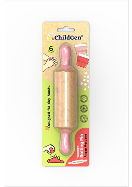 Ahşap Merdane Pastel Pembe Renkli ve Eğlenceli Oyun Hamuru Aktivitesi 1 Adet modelleri