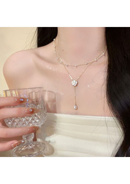 Yeni Ekleme Japonya ve Güney Kore Kolye Tasarım Duygusu Gelişmiş Hafif Lüks Niş Köprücük Kemiği Zinciri, Kadın Kolye (Yurt Dışından)