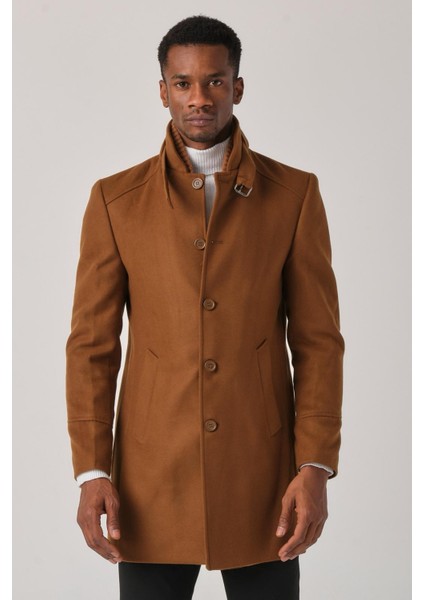 Erkek Kaşe Kaban – Çıkartılabilir Fermuarlı Ribanalı Yaka, Slim Fit Italyan Kesim, Şık ve Fonksiyonel Bej, Taba, Kahverengi, Gri, Siyah