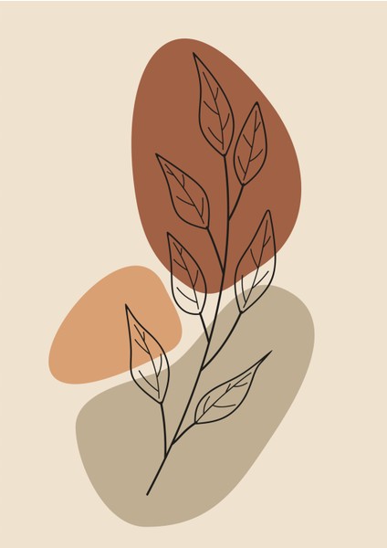 Soyut Yaprak Kompozisyonu Çerçeve Görünümlü 3'lü Mdf Tablo fiyatları