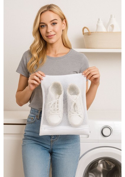 Morbebe Lüks Ayakkabı Yıkama Filesi Fermuarlı