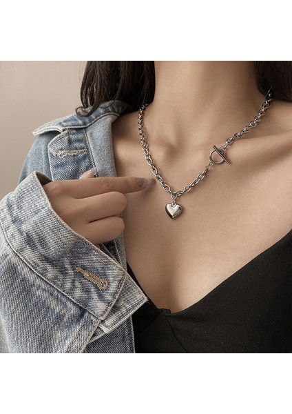 Yeni Perçin Metal Deri Yaka Crockpunk Aşk Kız Kültür Niş Kolye (Yurt Dışından)