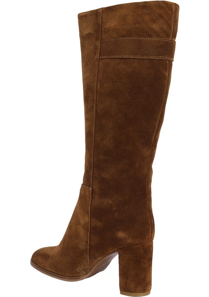25416S Süet Deri Kadın Topuklu Çizme modelleri