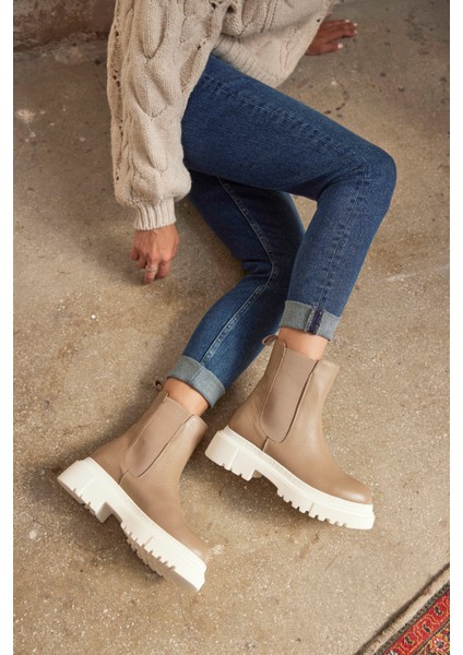 Venüs Vizon Renkli Hakiki Deri Kadın Postal