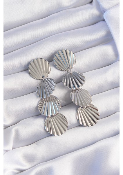 Pirinç Gümüş Renk Deniz Kabuğu Model Sallantılı Küpe - TJ-BKP9247 fırsatları