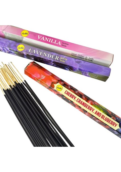 3’lü Tütsü Seti – Vanilya / Lavanta / Kiraz - 60 Adet indirimleri