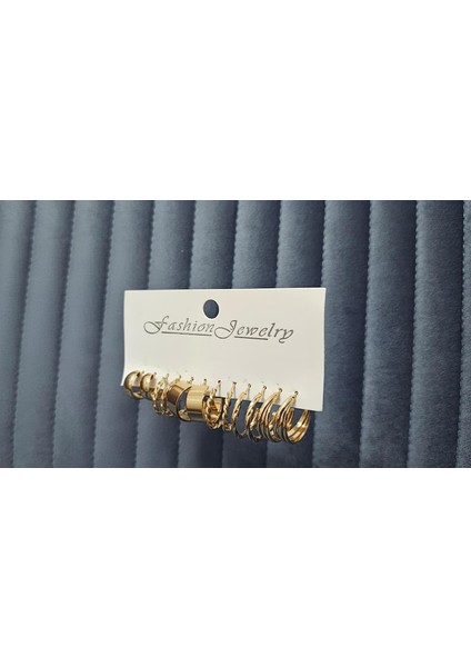 “altın Işıltı” 12’li (6 Çift) Halka Küpe Seti – Her Stile Uyumlu Zarafet fiyatları