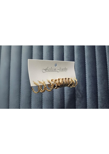 “altın Senfoni” 12’li (6 Çift) Halka Küpe Koleksiyonu – Her Tarza Uyumlu Şıklık modelleri