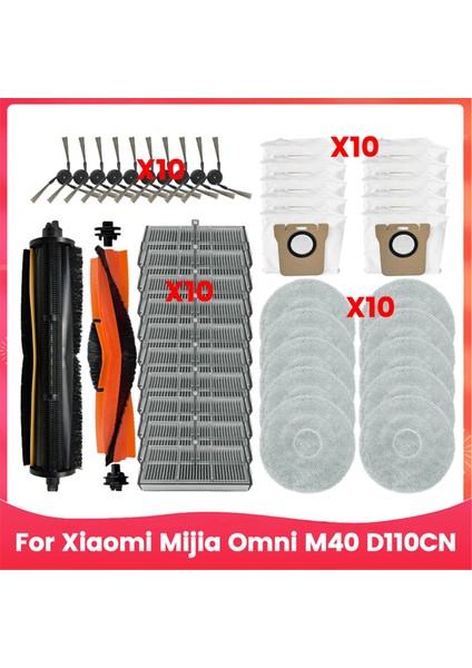 Omni M40 D110CN Elektrikli Süpürge Aksesuarları Yedek Parçaları Ana Fırça Yan Filtre Paspas Bezi Toz Torbası (Yurt Dışından)