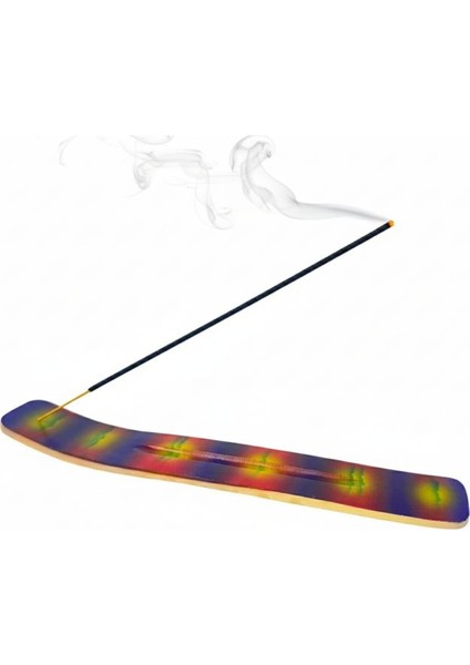 2768 El Yapımı Renkli Desenli Kayık Model Ahşap Tütsülük - 20'li Tütsü Hediyeli fiyatları