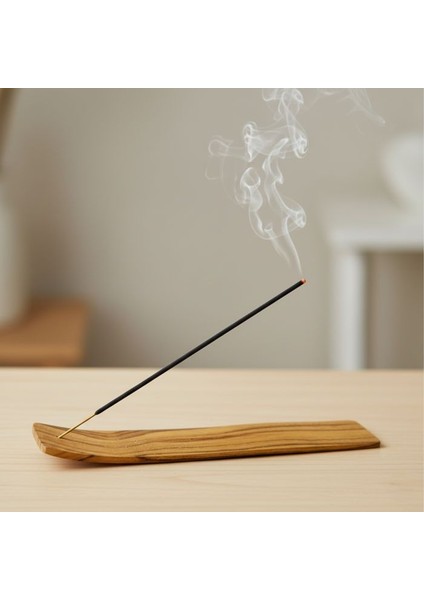 7579 El Yapımı Doğal Ahşap Kayık Tütsü Tahtası - 20'li Tütsü Hediyeli