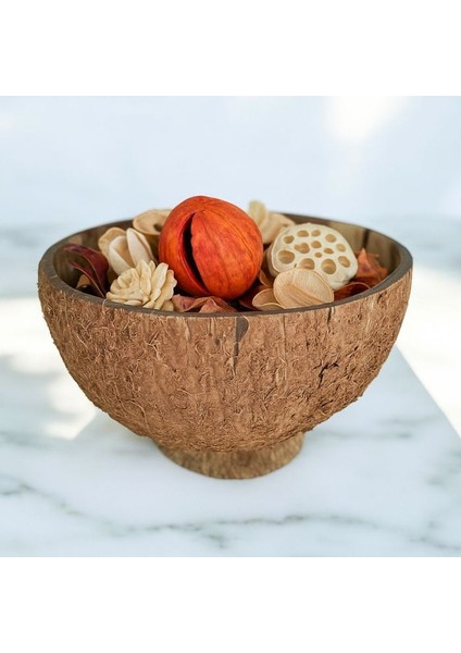 5476 El Yapımı Gerçek Hindistan Cevizi Kase / Doğal Dekoratif Tabak