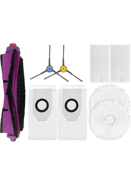 V12 Robot Süpürge Parçaları Ana Yan Fırça Paspas Bezi Filtre Toz Torbaları (Yurt Dışından)