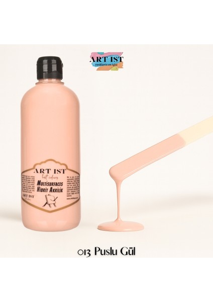 Multisurfaces Hibrit Akrilik Boyalar 500ML - 013 Puslu Gül