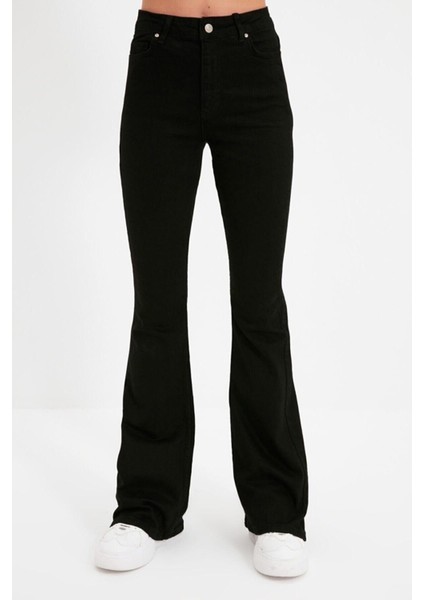 jean Legend Ispanyoljeans Solmaz Siyah Yüksek Bel Denim Kot Pantolon