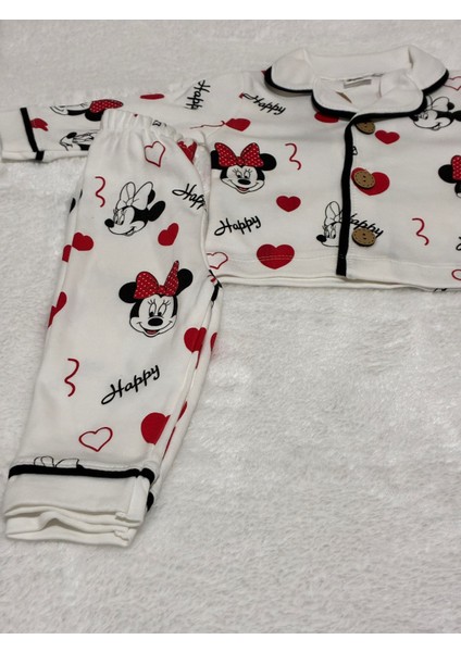 Tuembaby % 100PAMUK Uzun Kollu Mickey Baskılı Kız Bebek Pijama Takımı modelleri