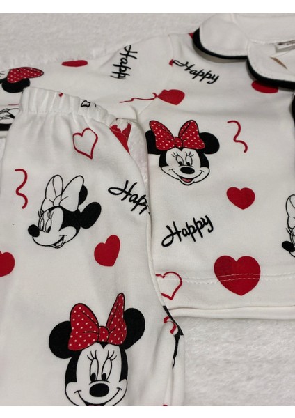 Tuembaby % 100PAMUK Uzun Kollu Mickey Baskılı Kız Bebek Pijama Takımı fırsatları