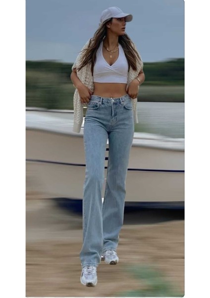 Tommy1 Love Jasmin Carla 90's Buz Mavi Kar Yıkama Likralı Süper Yüksek Bel Salaş indirimleri