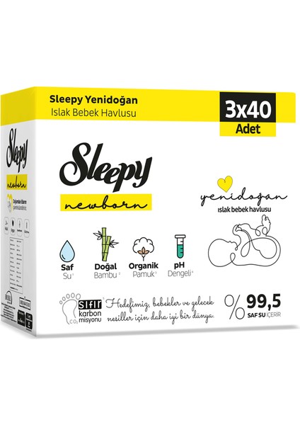 2 Adet Sleepy Natural Yenidoğan Islak Mendil 120 Adet fiyatları