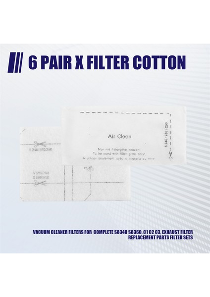 S8340 S8360, C1 C2 C3 ve Egzoz Filtresi Yedek Parça Setleri Için Elektrikli Süpürge Filtreleri (Yurt Dışından) fırsatları