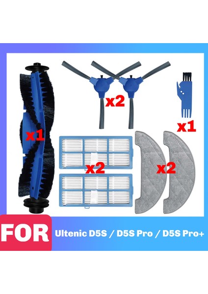 D5 Serisi D5S/D5S PRO/D5S Pro+ Robot Süpürge Yedek Parçaları Ana Yan Fırça Filtre Paspas Bezi Aksesuarları (Yurt Dışından) fiyatları