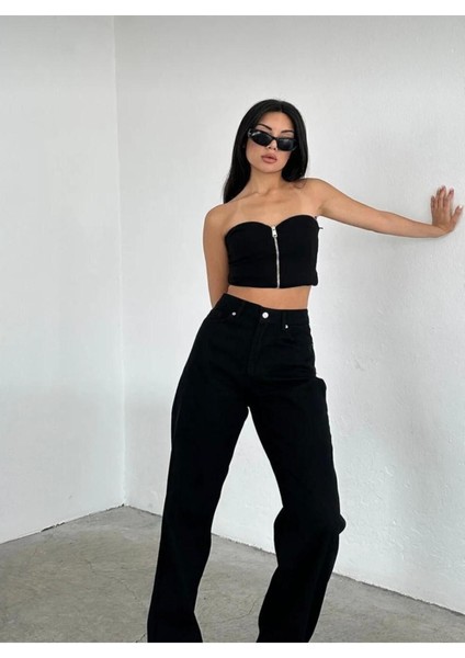 Tommytom Tessa Gold Ikon 90's Siyah Likralı Süper Extra Yüksek Bel Palazzo Salaş Jean () fiyatları