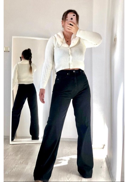 Tommy Candy Likralı Süper Yüksek Bel Salaş Jean Palazzo Pant. 2025