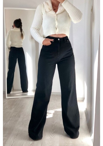 Tommy Candy Likralı Süper Yüksek Bel Salaş Jean Palazzo Pant. 2025 modelleri