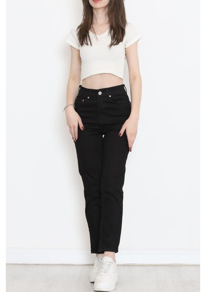 Orrential Siyah Likralı Yüksek Bel Mam Jean Kadın Kot Pant. fiyatları