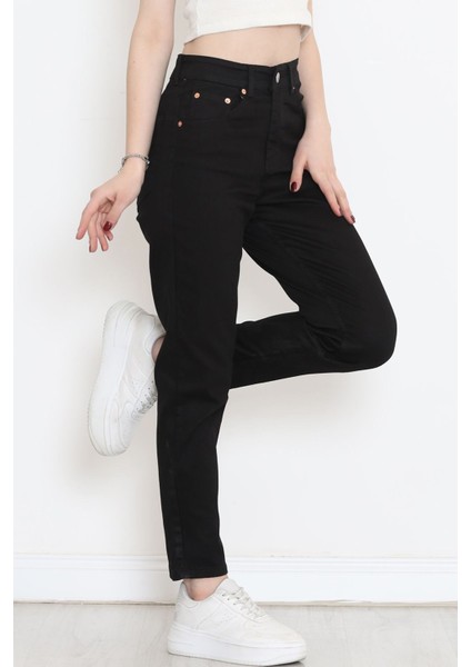 Orrential Siyah Likralı Yüksek Bel Mam Jean Kadın Kot Pant. indirimleri