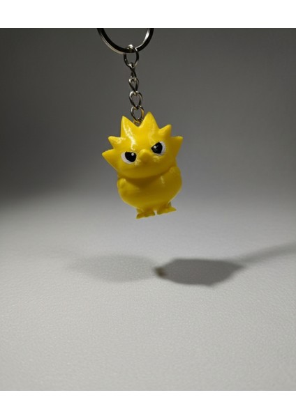Zapdos Chibi Versiyon 3D Baskı Anahtarlık - 2 Adet Set! Pokémon Hayranlarına Özel Pla Malzeme
