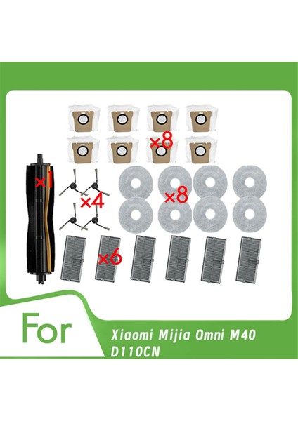 Omni M40 D110CN Elektrikli Süpürge Aksesuarları Ana Yan Fırça Paspas Filtre Toz Torbaları A (Yurt Dışından)
