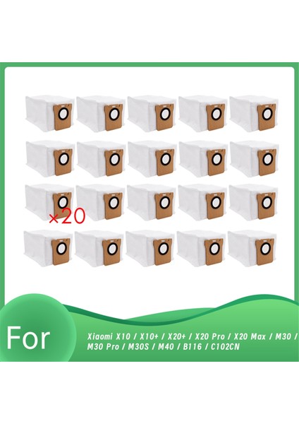 X10 / X10+ X20+ X20 Pro Max M30 M30S M40 B116 C102CN Robot Süpürge Için Toz Torbaları (Yurt Dışından)