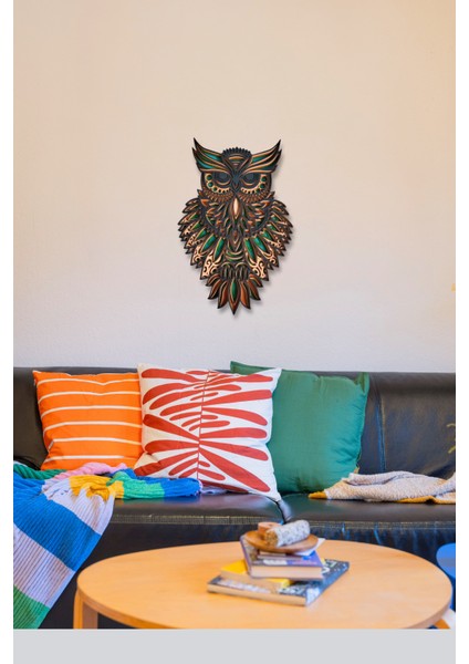 Baykuş Duvar Süsü Katmanlı %100 MDF Ahşap El İşçiliğiyle Boyanmış Duvar Süsü fiyatları