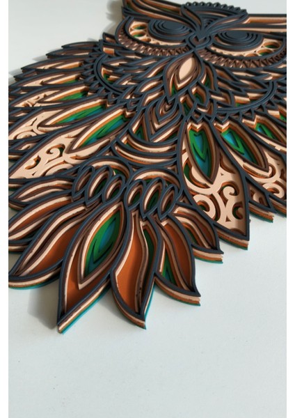 Baykuş Duvar Süsü Katmanlı %100 MDF Ahşap El İşçiliğiyle Boyanmış Duvar Süsü modelleri