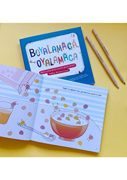 Boyalamaca Oyalamaca Eğlenceli Aktivite Kitabı 16,5x15,5 cm Çocuklar İçin