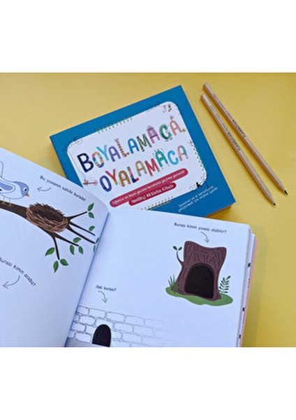 Boyalamaca Oyalamaca Eğlenceli Aktivite Kitabı 16,5x15,5 cm Çocuklar İçin
