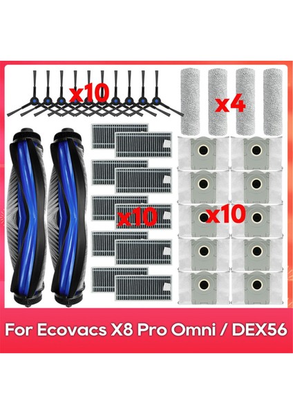 X8 Pro Omni / DEX56 S1 4 Yedek Parça Için 36 Adet Ana Silindir Yan Fırça Toz Torbası ve Filtre Seti (Yurt Dışından)