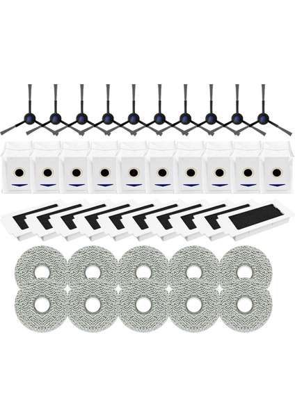 T30 MAX/T30 Pro Omni / DDX14 Robot Yan Fırça Filtresi Paspas Bezi Bezi Toz Torbası Için Yedek Parçalar (Yurt Dışından)
