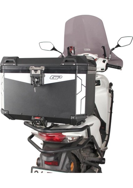 57 Lt Siyah Alüminyum Universal Motosiklet Arka Çanta – Su Geçirmez, Kilitli ve Dayanıklı Tasarım