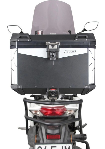 57 Lt Siyah Alüminyum Universal Motosiklet Arka Çanta – Su Geçirmez, Kilitli ve Dayanıklı Tasarım