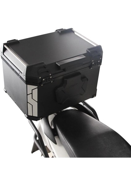 57 Lt Siyah Alüminyum Universal Motosiklet Arka Çanta – Su Geçirmez, Kilitli ve Dayanıklı Tasarım