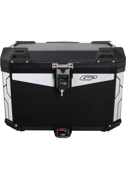 57 Lt Siyah Alüminyum Universal Motosiklet Arka Çanta – Su Geçirmez, Kilitli ve Dayanıklı Tasarım