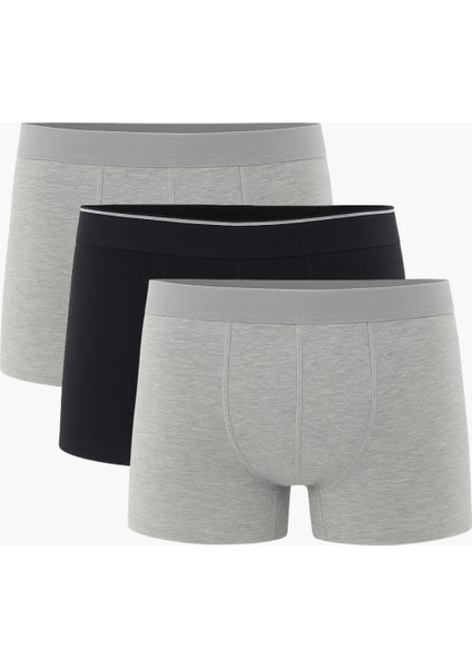EzoWear Erkek 3'lü Boxer Seti – Siyah Gri Karışık Renkler fiyatları
