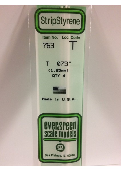 763 1.85X355 Mm. T Profil Polistren Çubuk-4 Adet- Beyaz